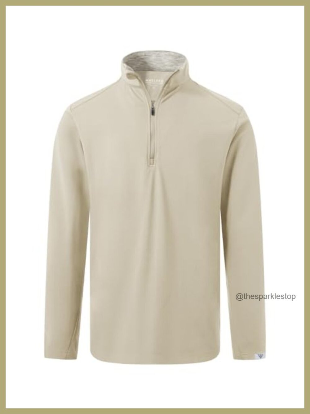 Quarter Zip Pullover Men Moisture Wicking Fleece Lined Mock Neck Golf